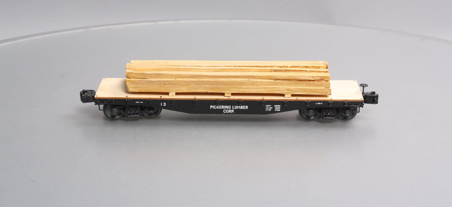 Lionel 6-82853 O Pickering Lumber 40' Flatcar with Lumber Load