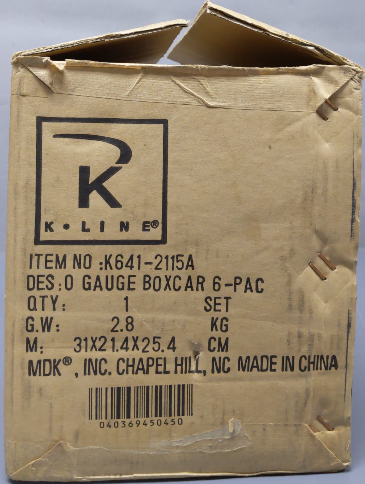 K-Line K641-2115A O Union Pacific Boxcar 6-Pack LN/Box