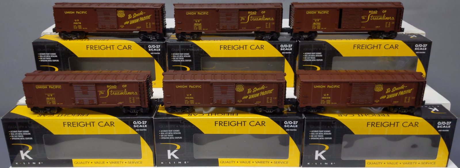 K-Line K641-2115A O Union Pacific Boxcar 6-Pack LN/Box