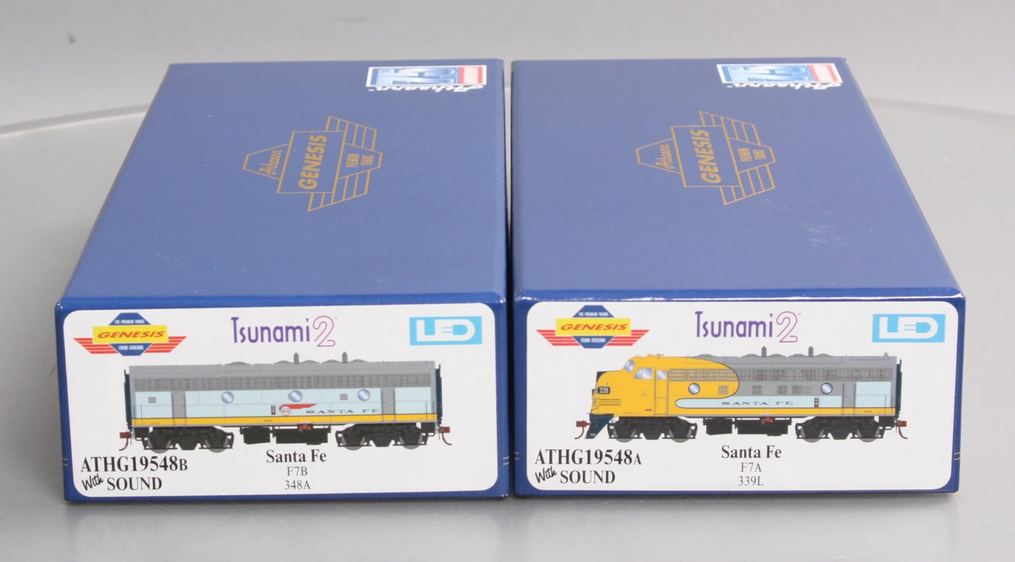 Athearn G19548 HO Santa Fe F7A/B Diesel Locomotive #339L/#348A w/DCC & Sound