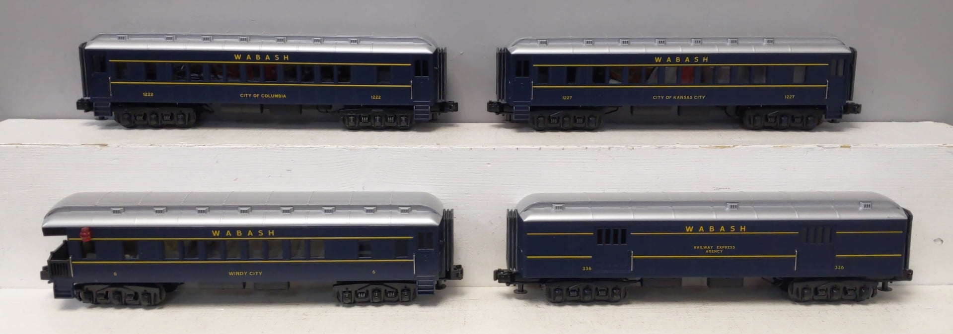 MTH 30-6262 O Wabash RailKing O-27 Madison Passenger Car Set (Set of 4) NIB