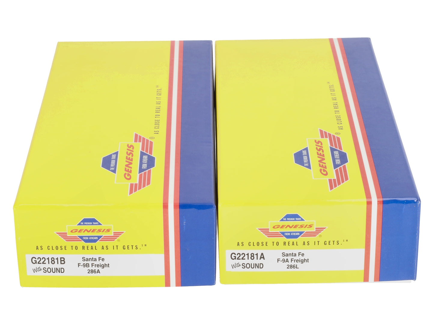 Athearn G22181 HO Santa Fe F9 A/B Diesel Freight Set #286L/#286A w/DCC & Sound LN/Box