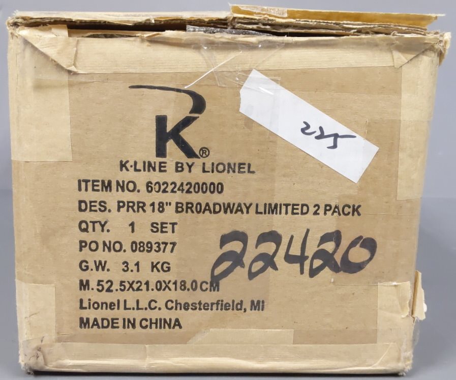 Lionel 6-22420 O PRR Broadway Limited 18