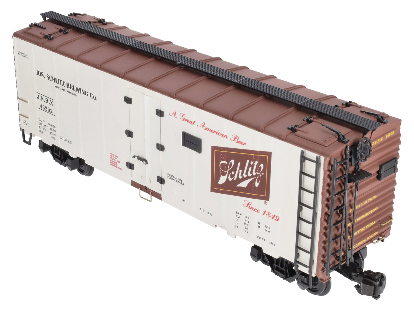 Aristo-Craft 46202 G Scale Schlitz Refrigerator Car (Plastic Wheels)
