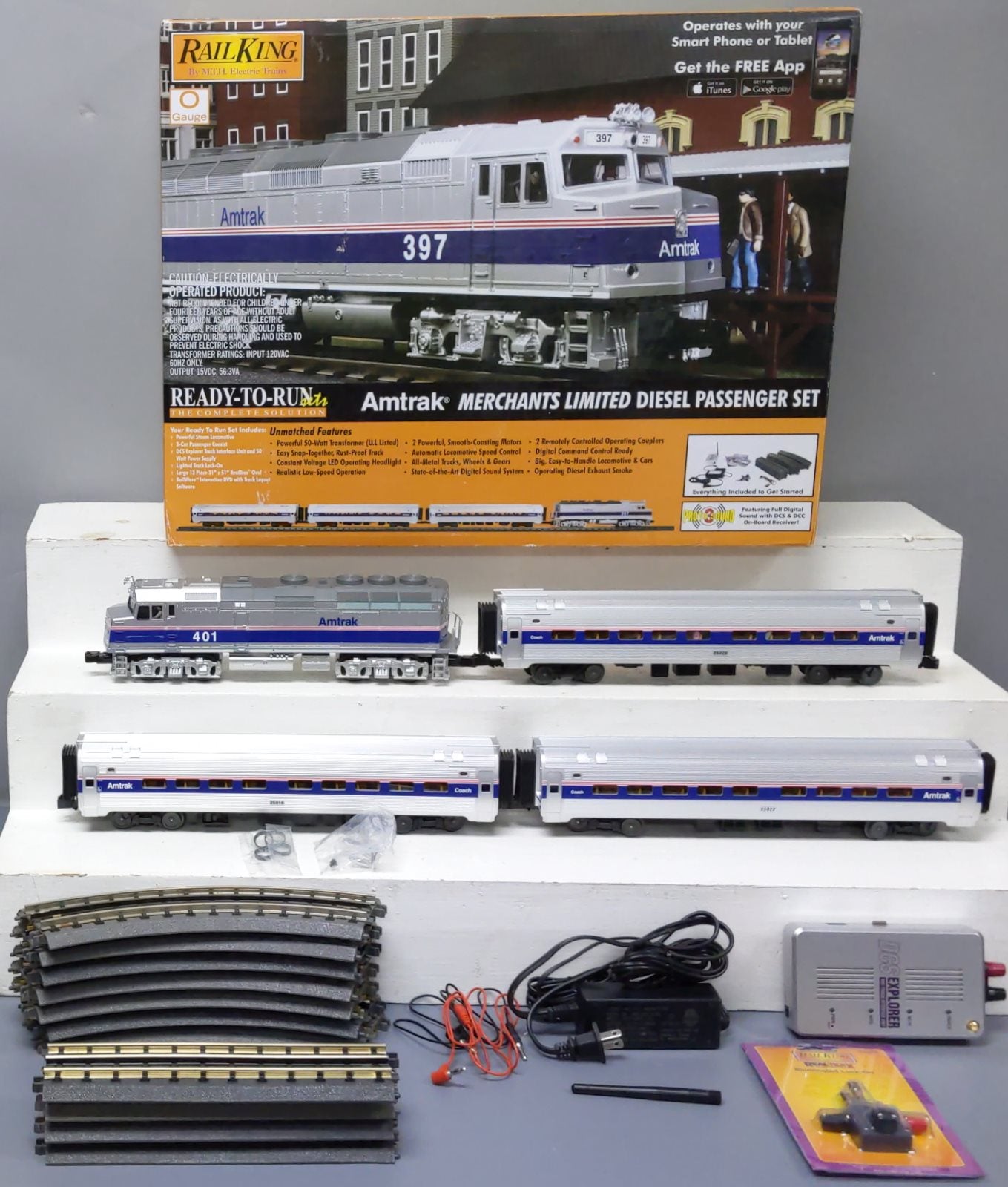 MTH 30-4246-1 O Gauge Amtrak Railking F40PH Diesel Passenger Train Set w/PS 3.0