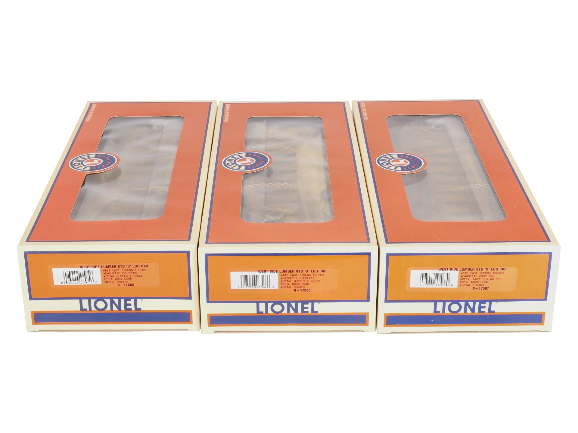 Lionel 6-17564 O West Side Lumber Shay Log Cars: #26717,#26718,#26719 (Set of 3)