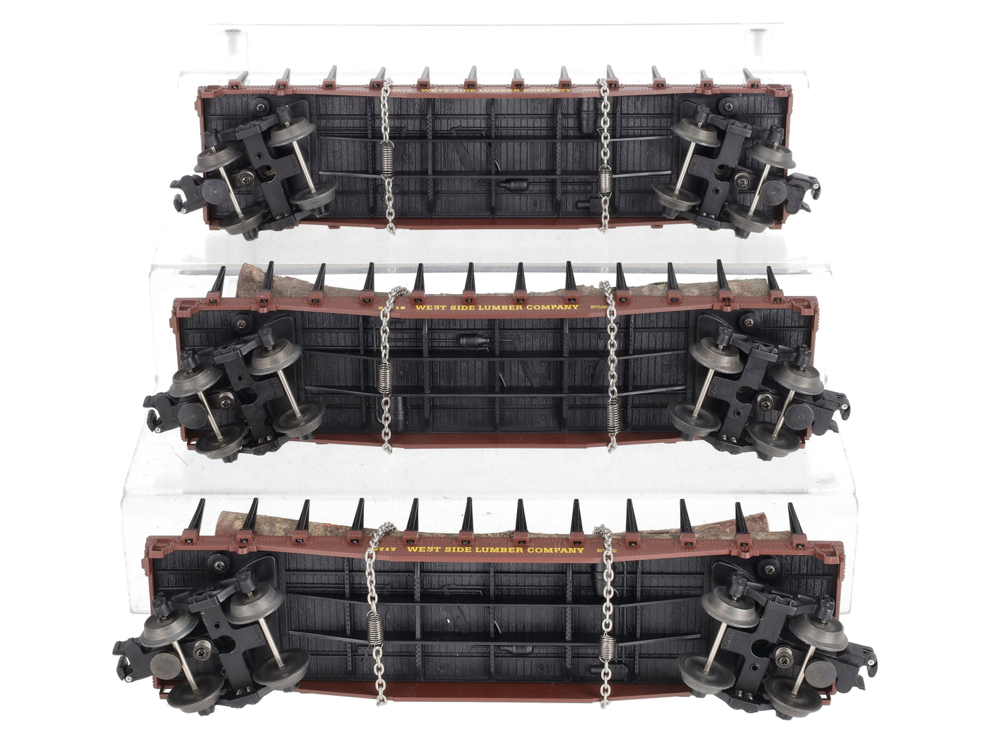 Lionel 6-17564 O West Side Lumber Shay Log Cars: #26717,#26718,#26719 (Set of 3)