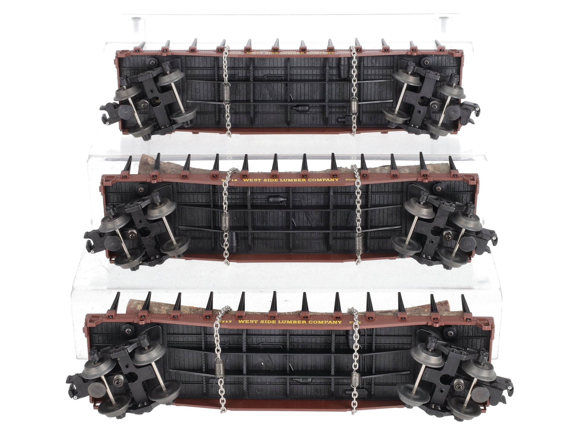 Lionel 6-17564 O West Side Lumber Shay Log Cars: #26717,#26718,#26719 (Set of 3)