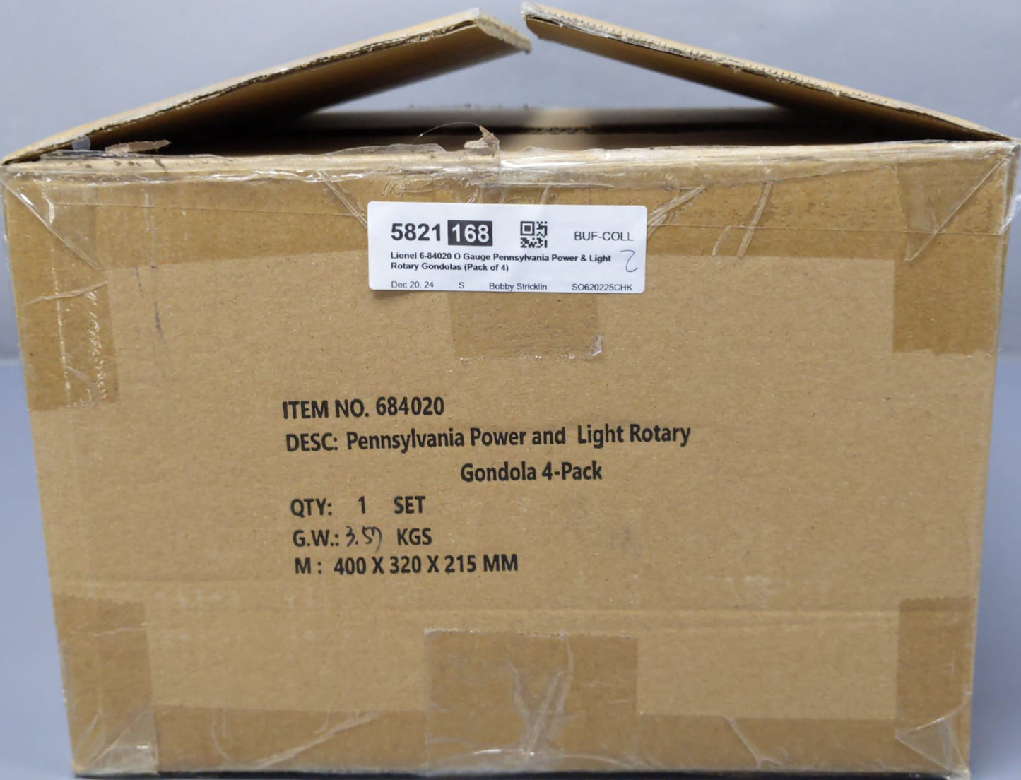 Lionel 6-84020 O Gauge Pennsylvania Power & Light Rotary Gondolas (Pack of 4)