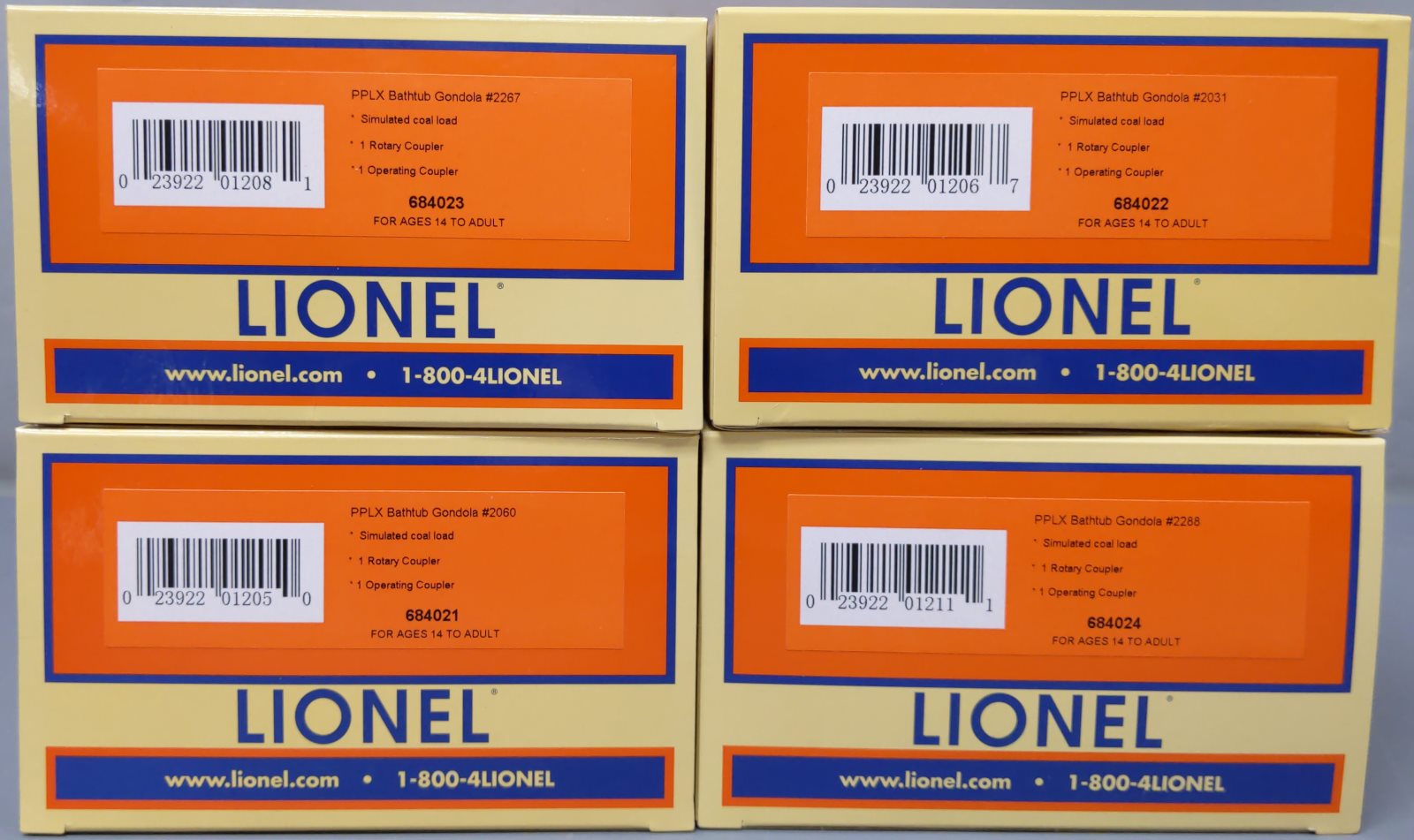 Lionel 6-84020 O Gauge Pennsylvania Power & Light Rotary Gondolas (Pack of 4)