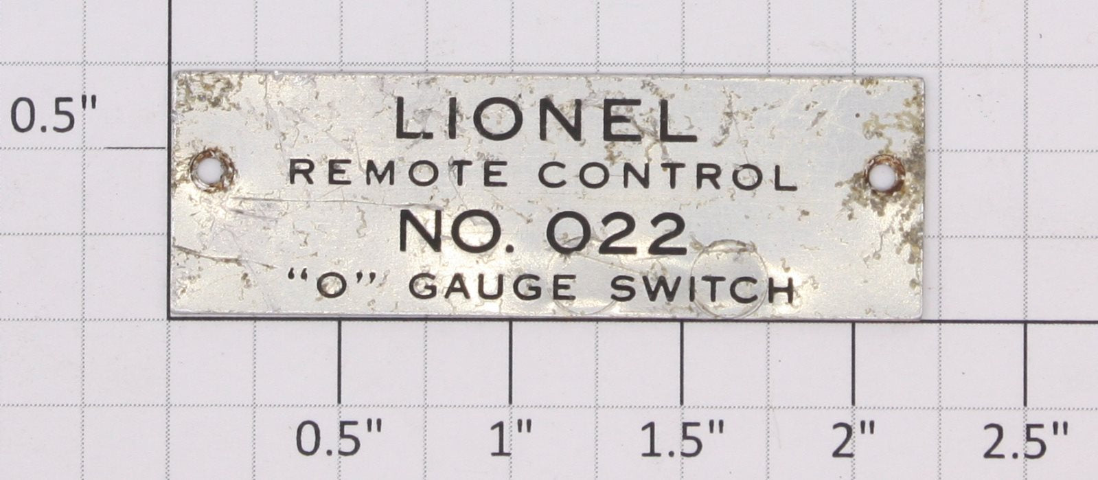 Lionel O22-34 O22 Track Switch Nameplate