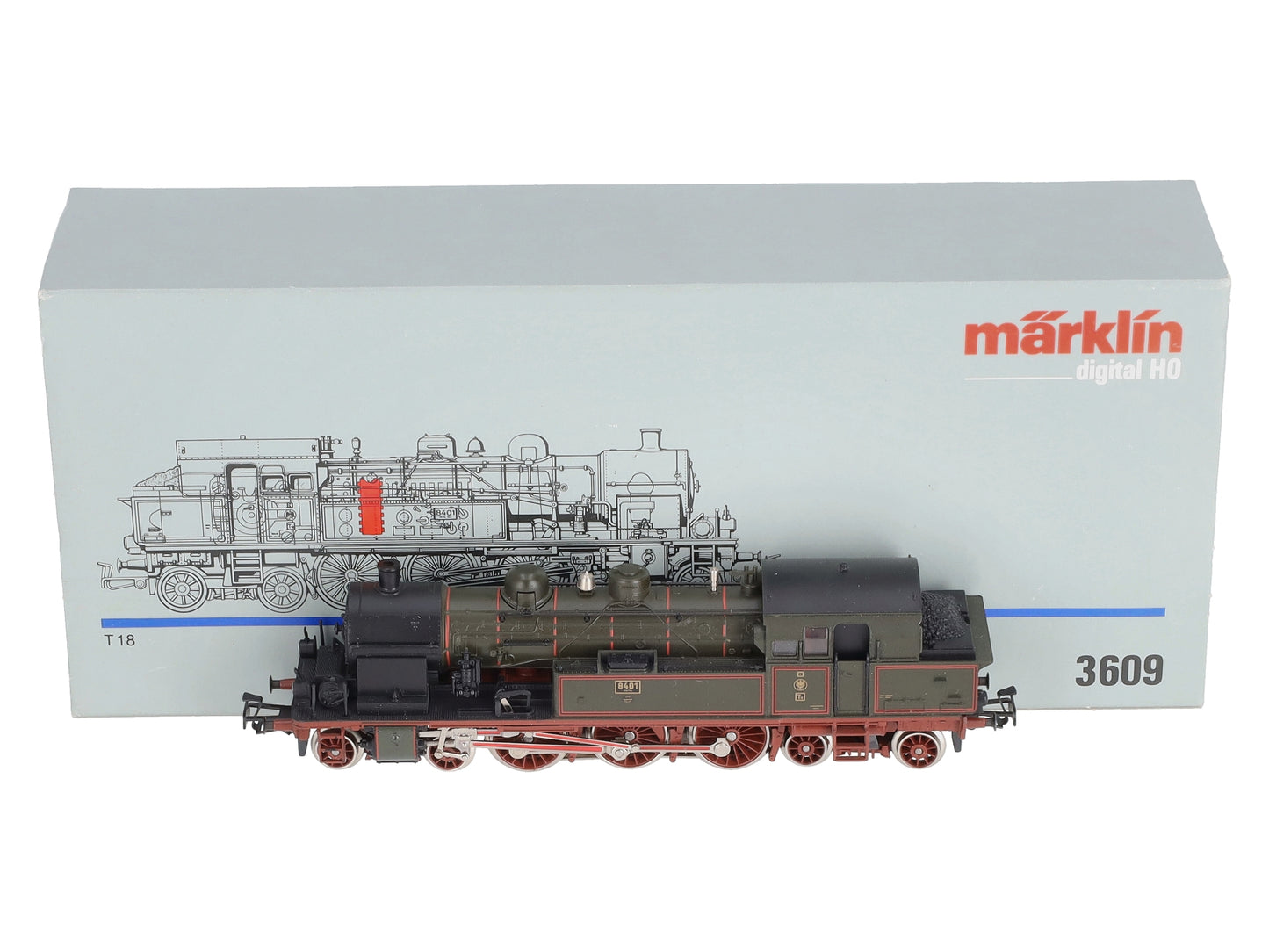 Marklin 3609 HO Royal Prussian Railway Administration T18 Steam Locomotive #8401 LN/Box