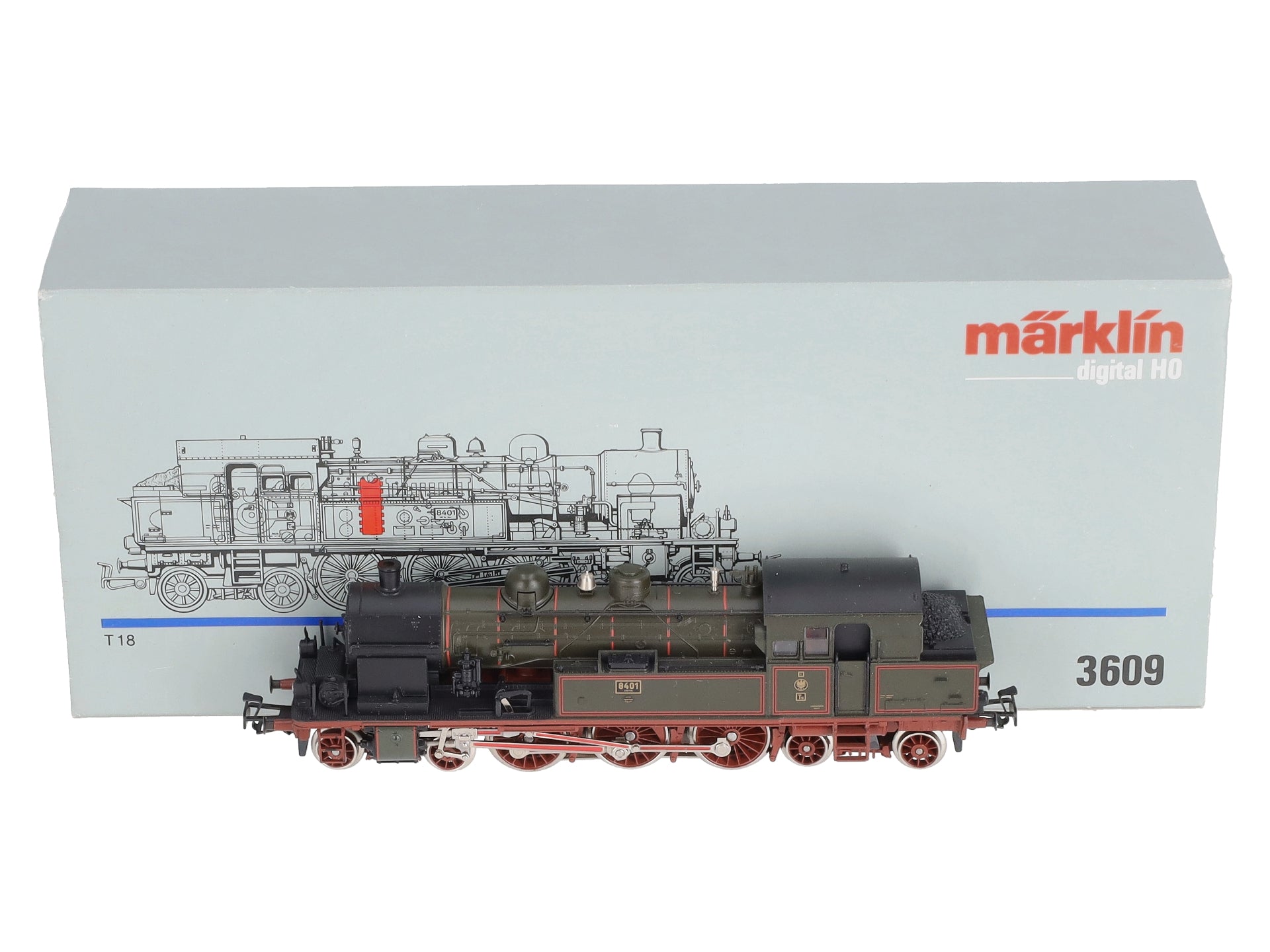 Marklin 3609 HO Royal Prussian Railway Administration T18 Steam Locomotive #8401 LN/Box