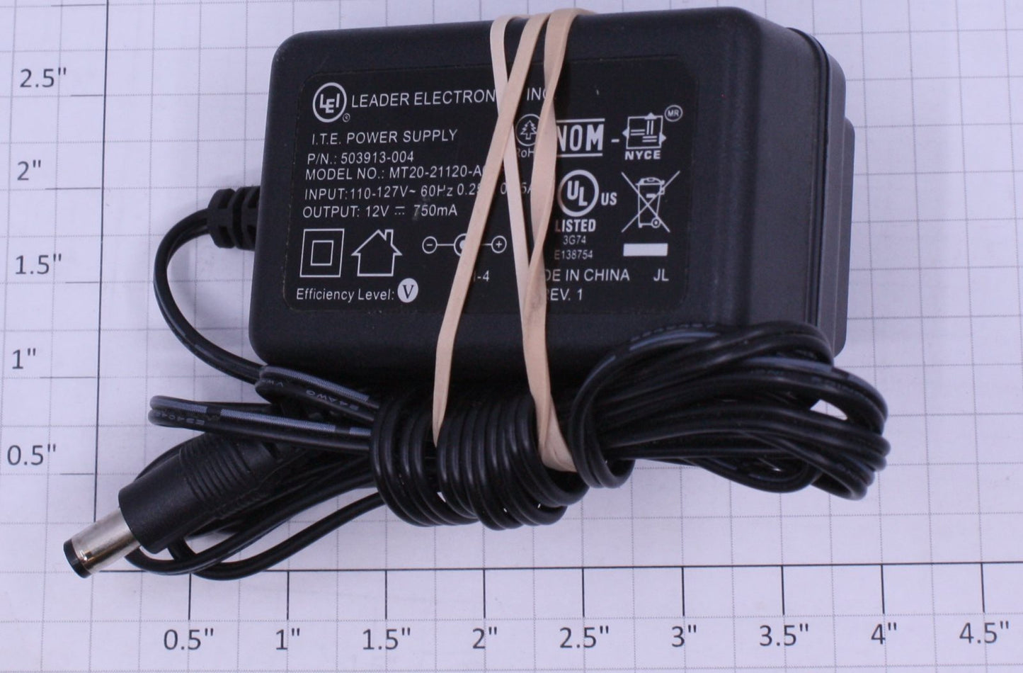 Acme 503913-004 AC-DC Adaptor 12VDC @ 750mA Output Power Supply