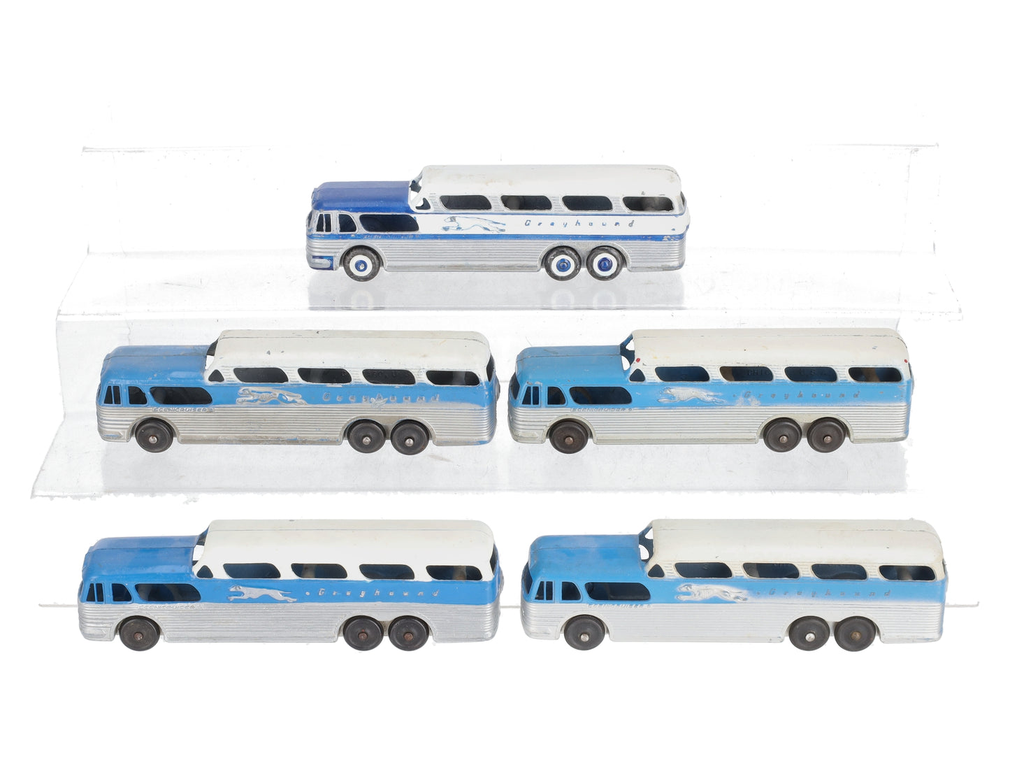 Tootsie Toy Vintage Die-Cast Greyhound Busses (5) VG