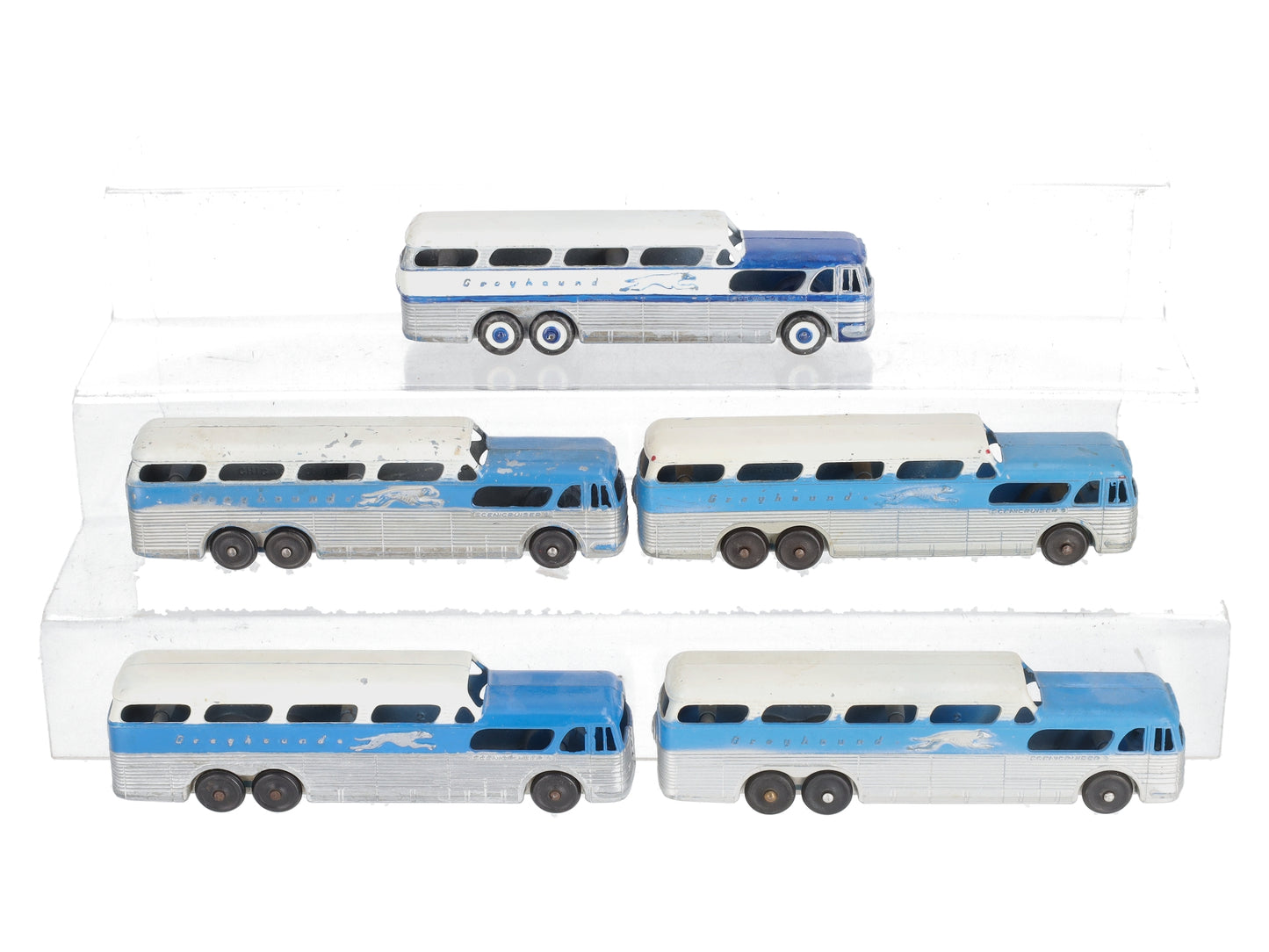 Tootsie Toy Vintage Die-Cast Greyhound Busses (5) VG
