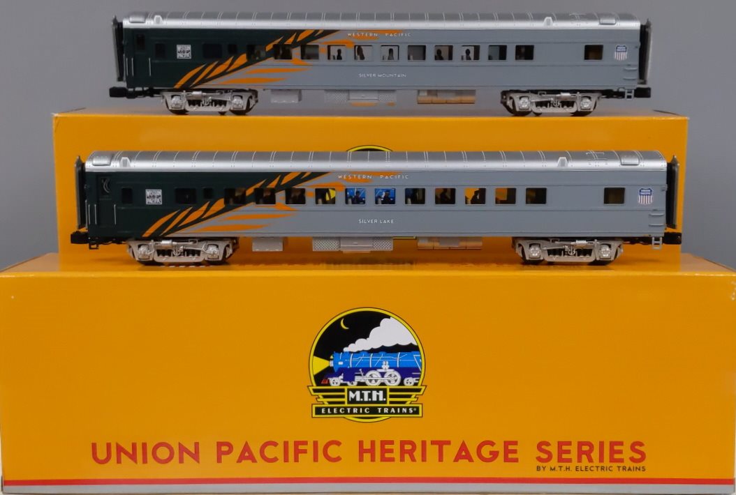 MTH 20-69144 O Gauge Western Pacific Streamlined Coach Car Passenger Set