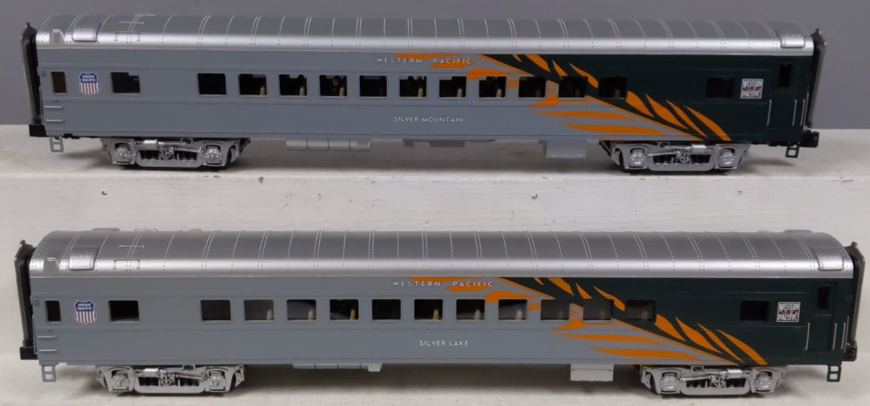 MTH 20-69144 O Gauge Western Pacific Streamlined Coach Car Passenger Set