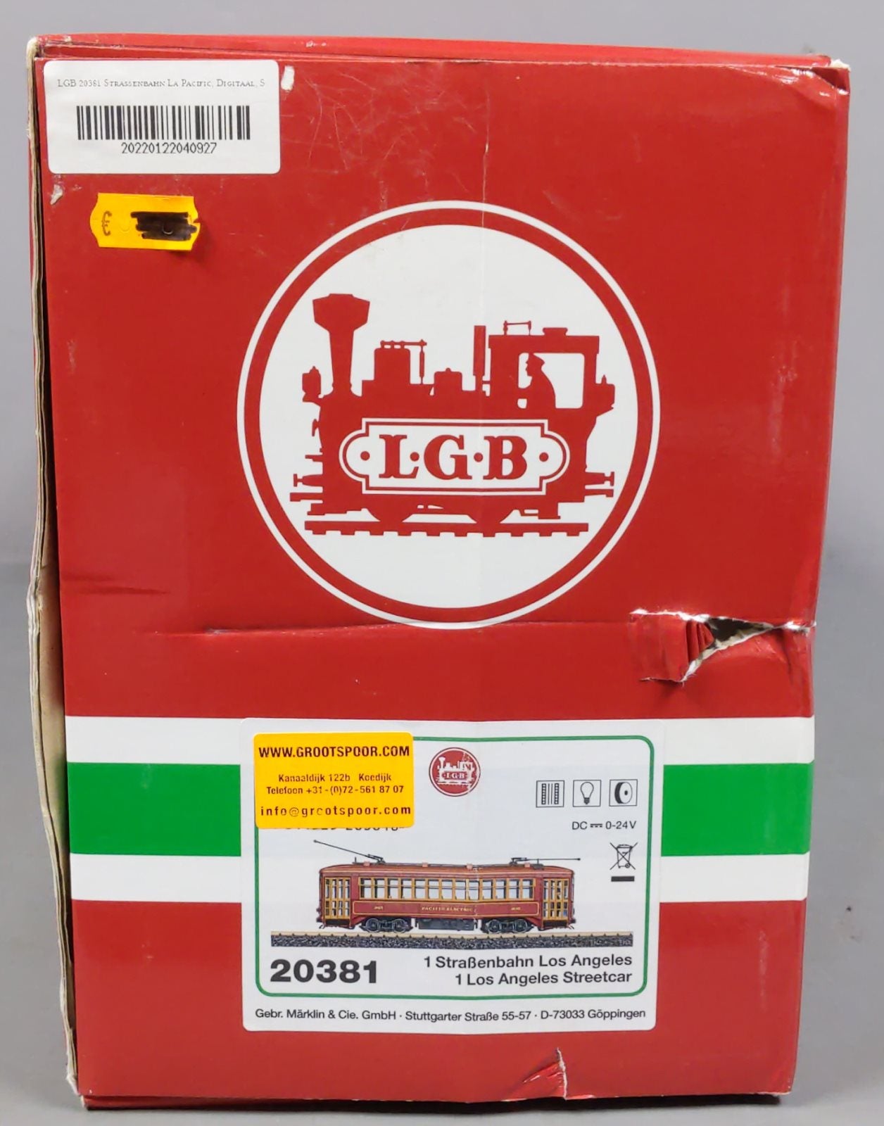 LGB 20381 G Los Angeles Electric Streetcar, Red/Yellow #2015