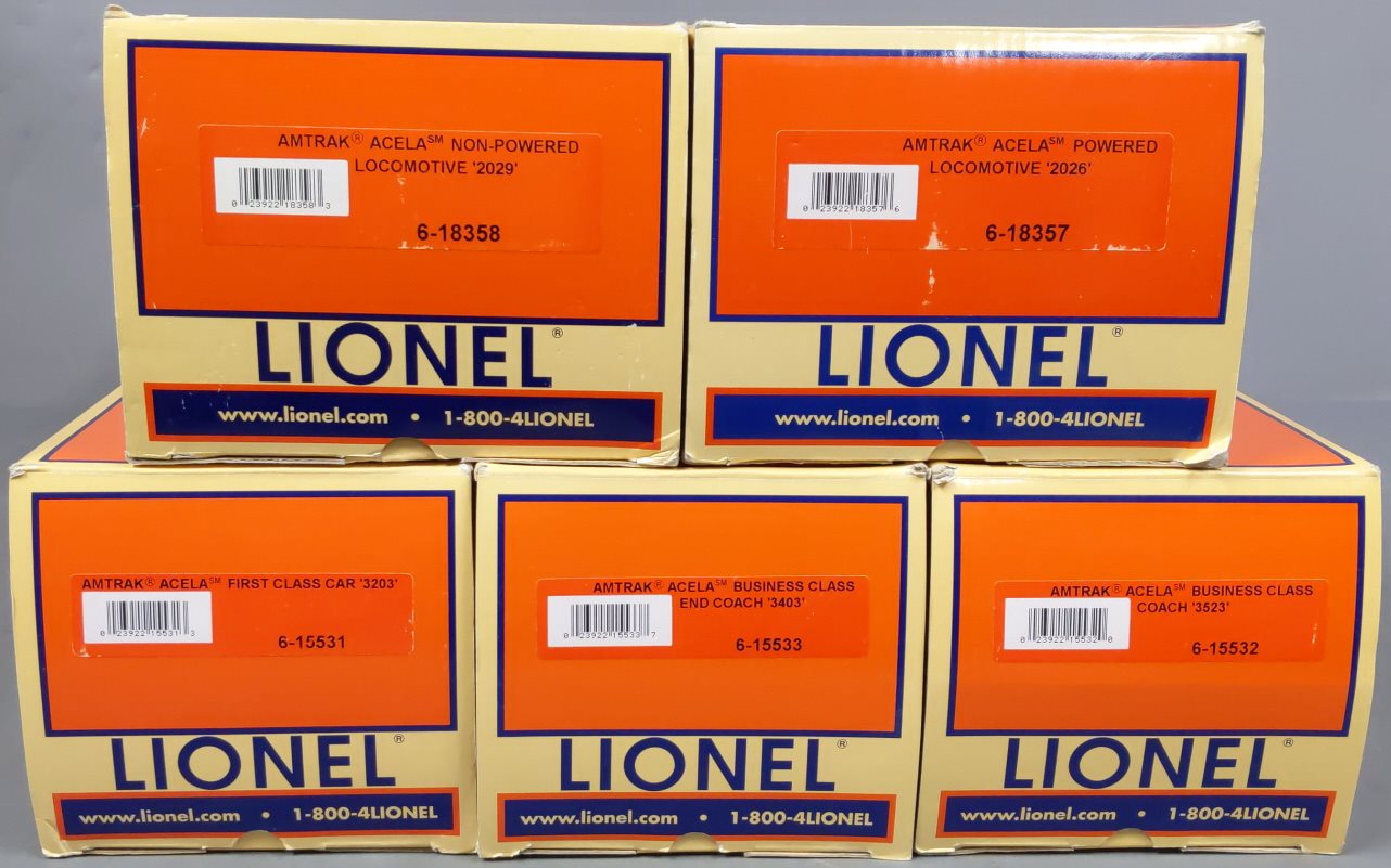 Lionel 6-31714 O Gauge Amtrak Acela Electric Train Set with Railsounds 5.0 EX/Box
