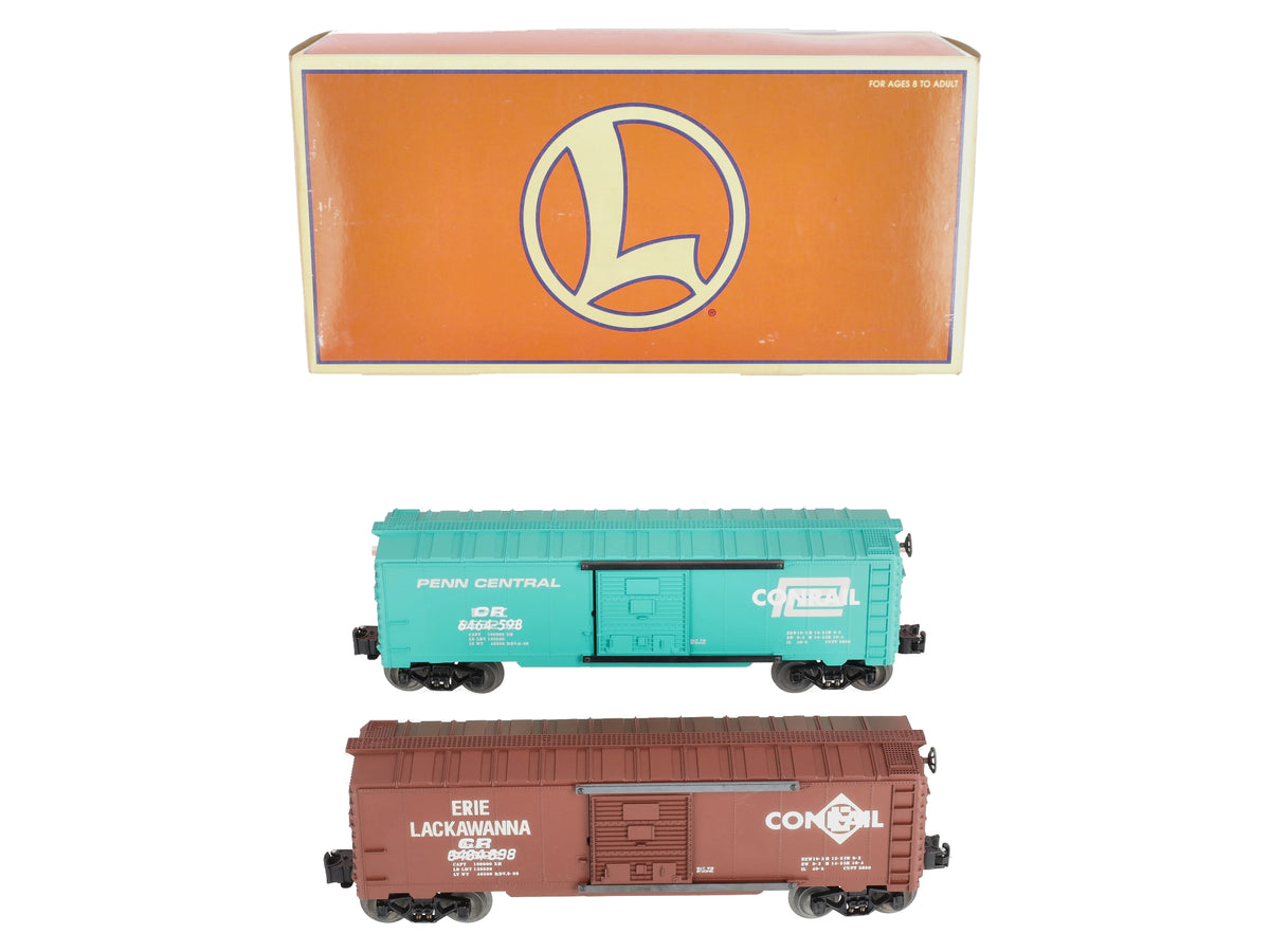 Lionel 6-21756 O Gauge Overstamped CR/PC Boxcars (Set of 2) LN/Box