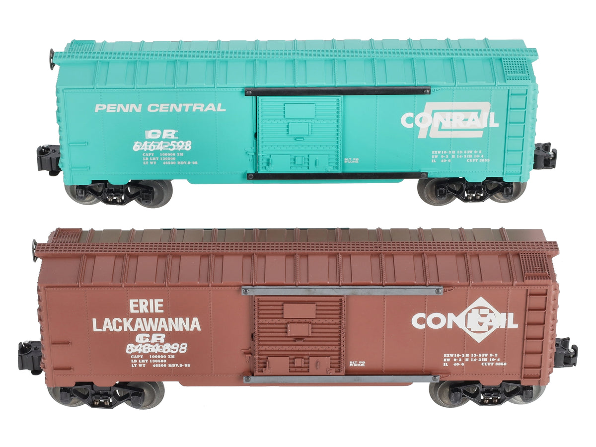 Lionel 6-21756 O Gauge Overstamped CR/PC Boxcars (Set of 2) LN/Box