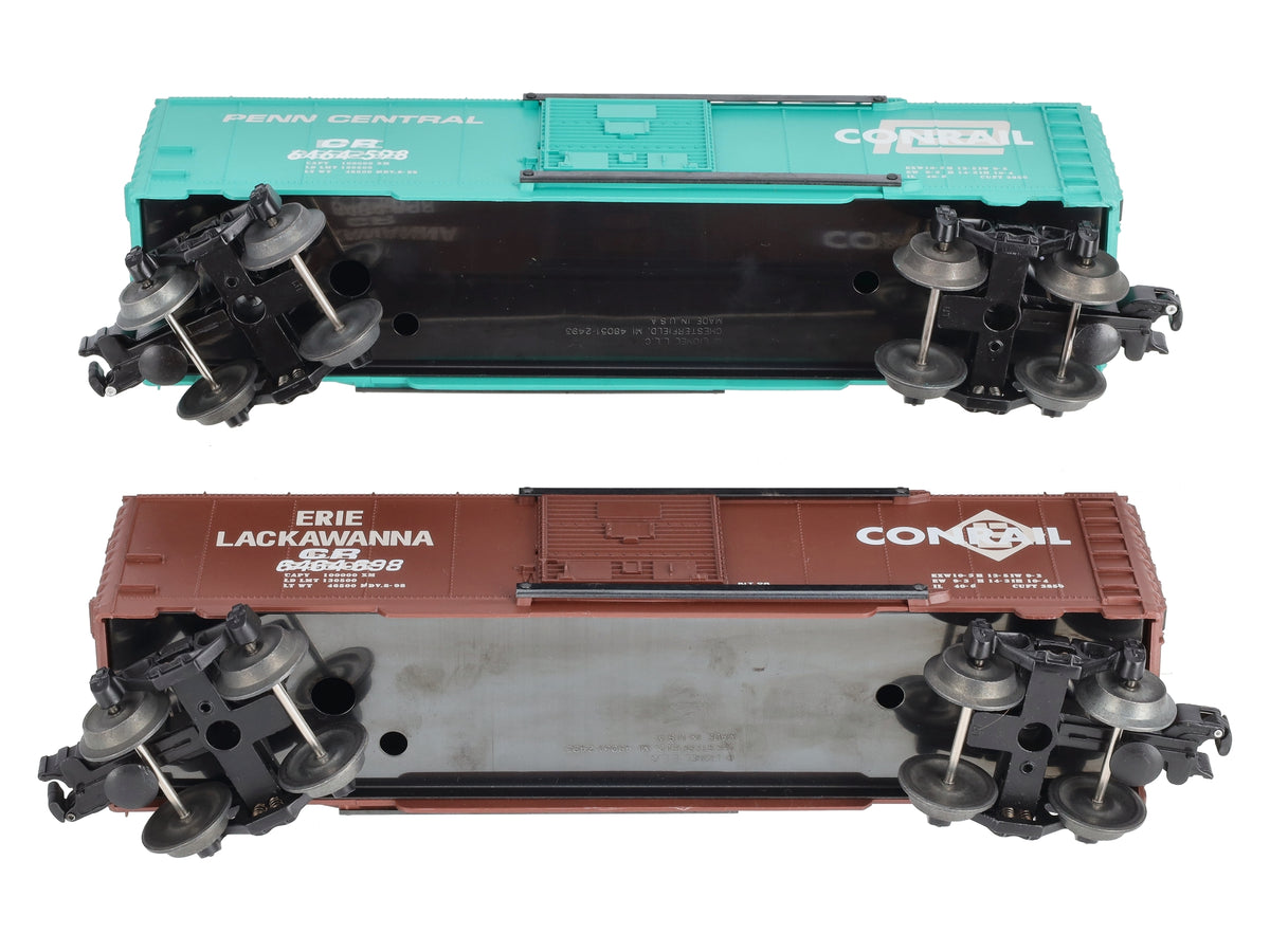 Lionel 6-21756 O Gauge Overstamped CR/PC Boxcars (Set of 2) LN/Box