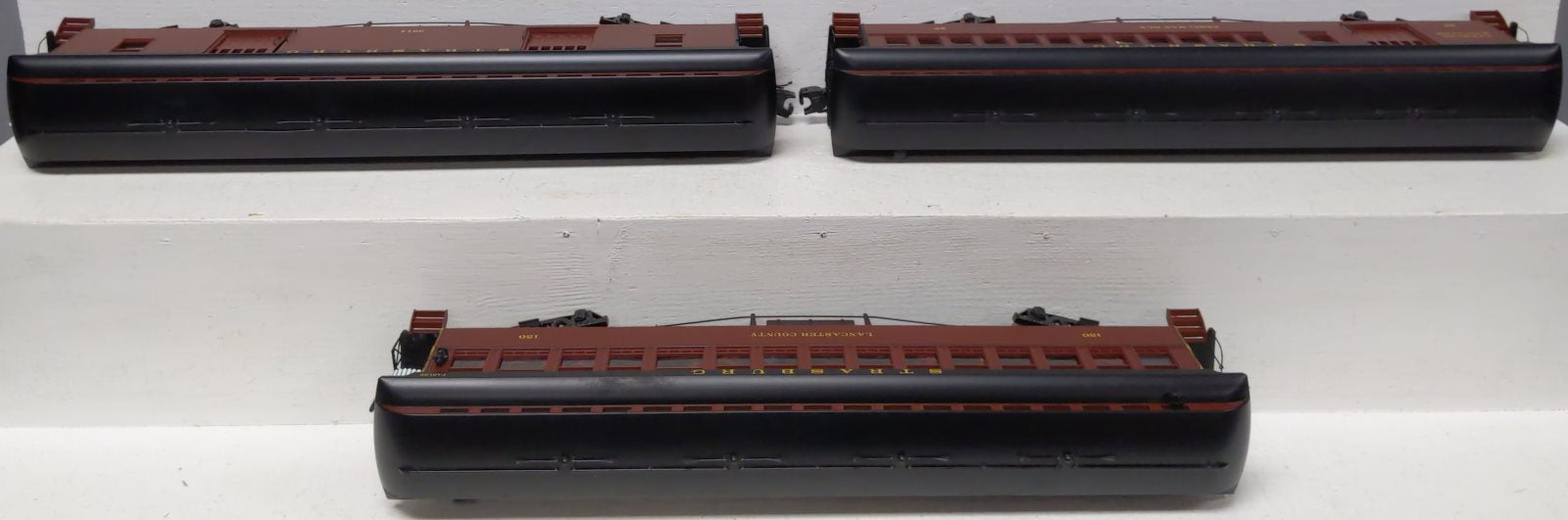 MTH 20-62066 O Strasburg 64' Woodsided Passenger Car Add-On Set (Set of 3)