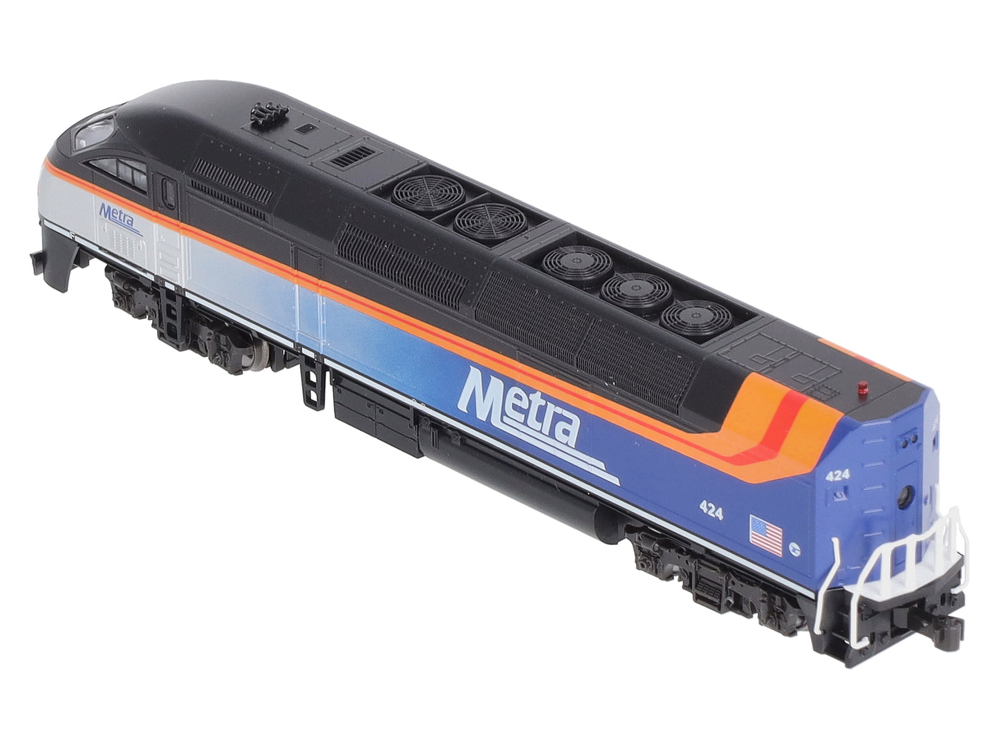Kato 176-6124-DCC N Chicago Metra Black Roof MP36PH Diesel Locomotive w/DCC #424