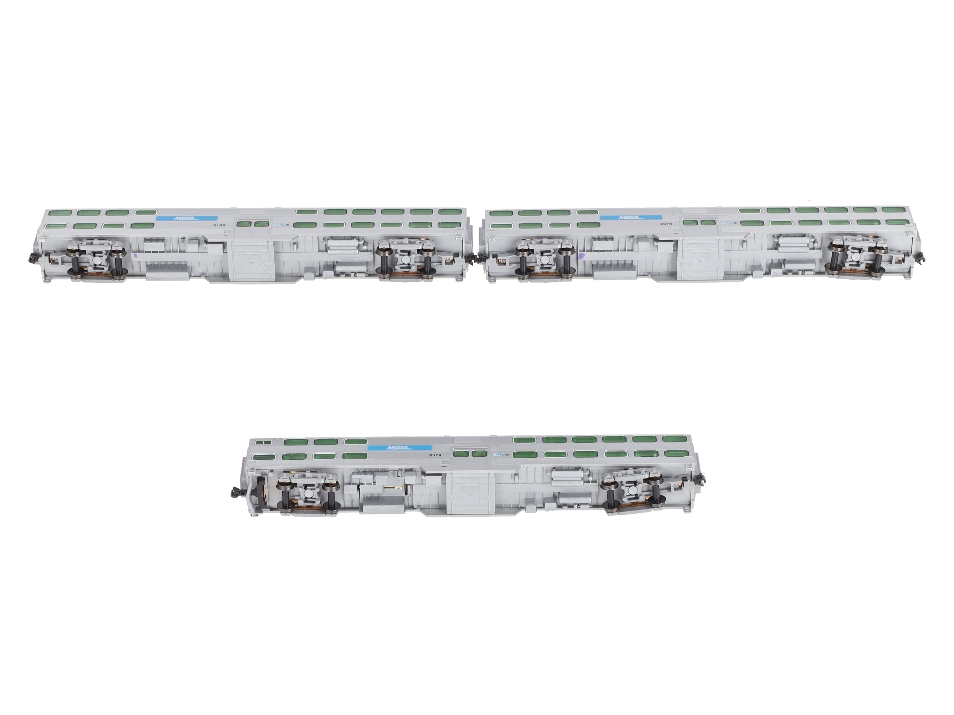 Kato 106-8703 N Scale Chicago METRA Gallery Bi-Level Commuter Train Set LN/Box