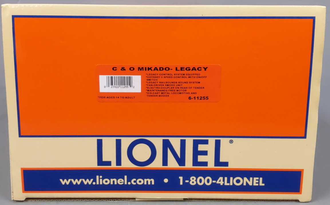 Lionel 6-11255 Chesapeake & Ohio Mikado Steam Locomotive & Tender #1062 w Legacy