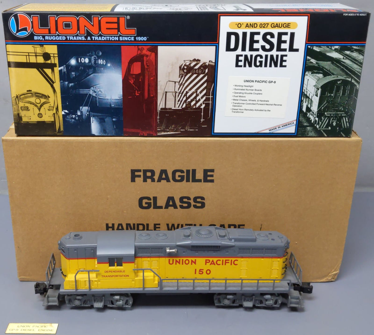 Lionel 6-18553 O Gauge Union Pacific Sears GP-9 Diesel Locomotive w/Case #150 LN/Box