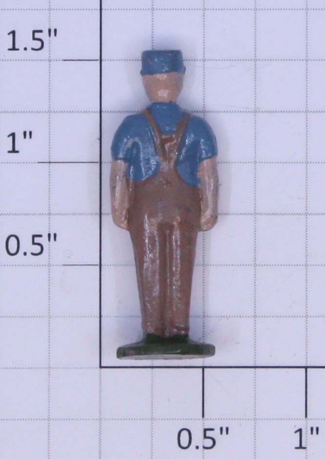 American Flyer FIG0203 Metal Wayside Station Cart Man Figure with Blue Hat