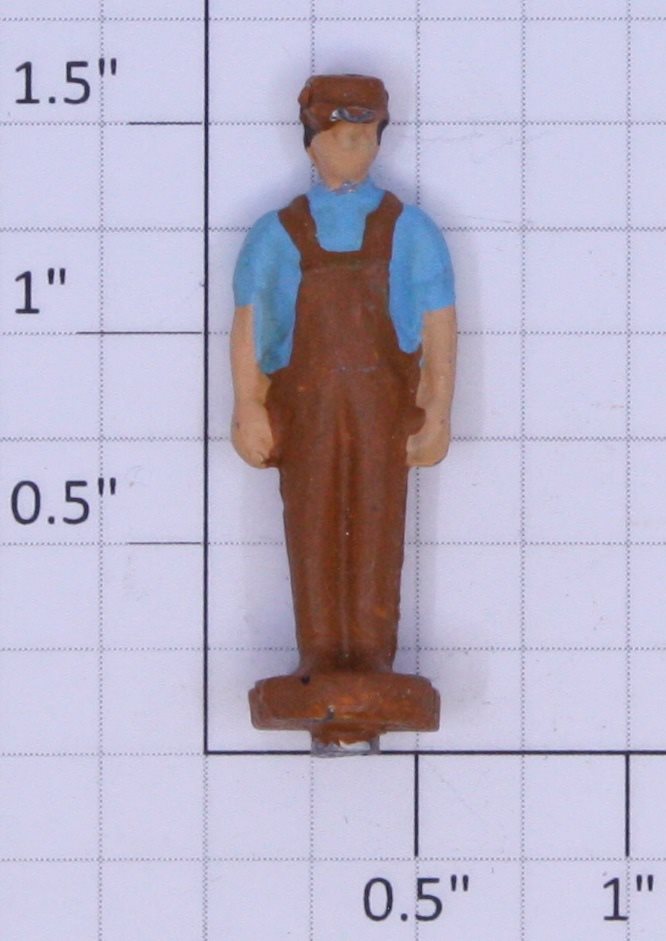 American Flyer FIG0204 Metal Wayside Station Cart Man Figure with Brown Hat
