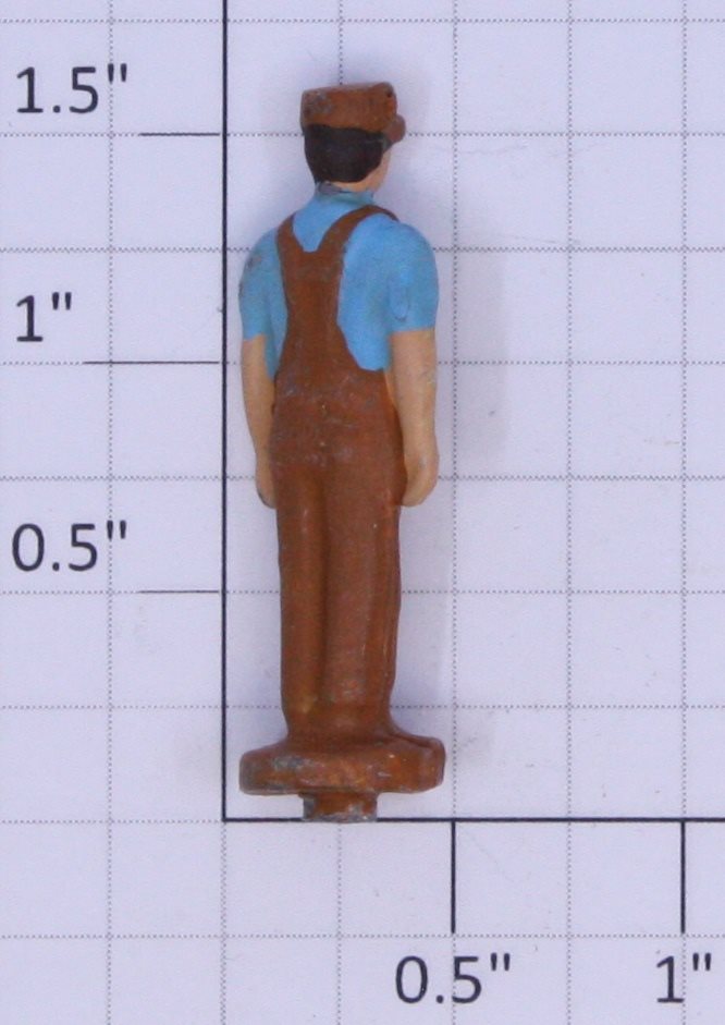 American Flyer FIG0204 Metal Wayside Station Cart Man Figure with Brown Hat