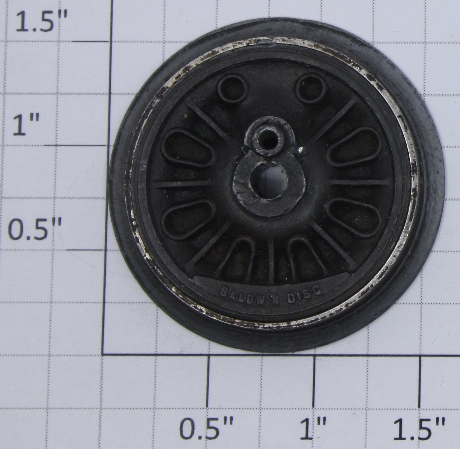 Lionel 226E-65 Baldwin Disc Plain End Wheel with Nickel Rim