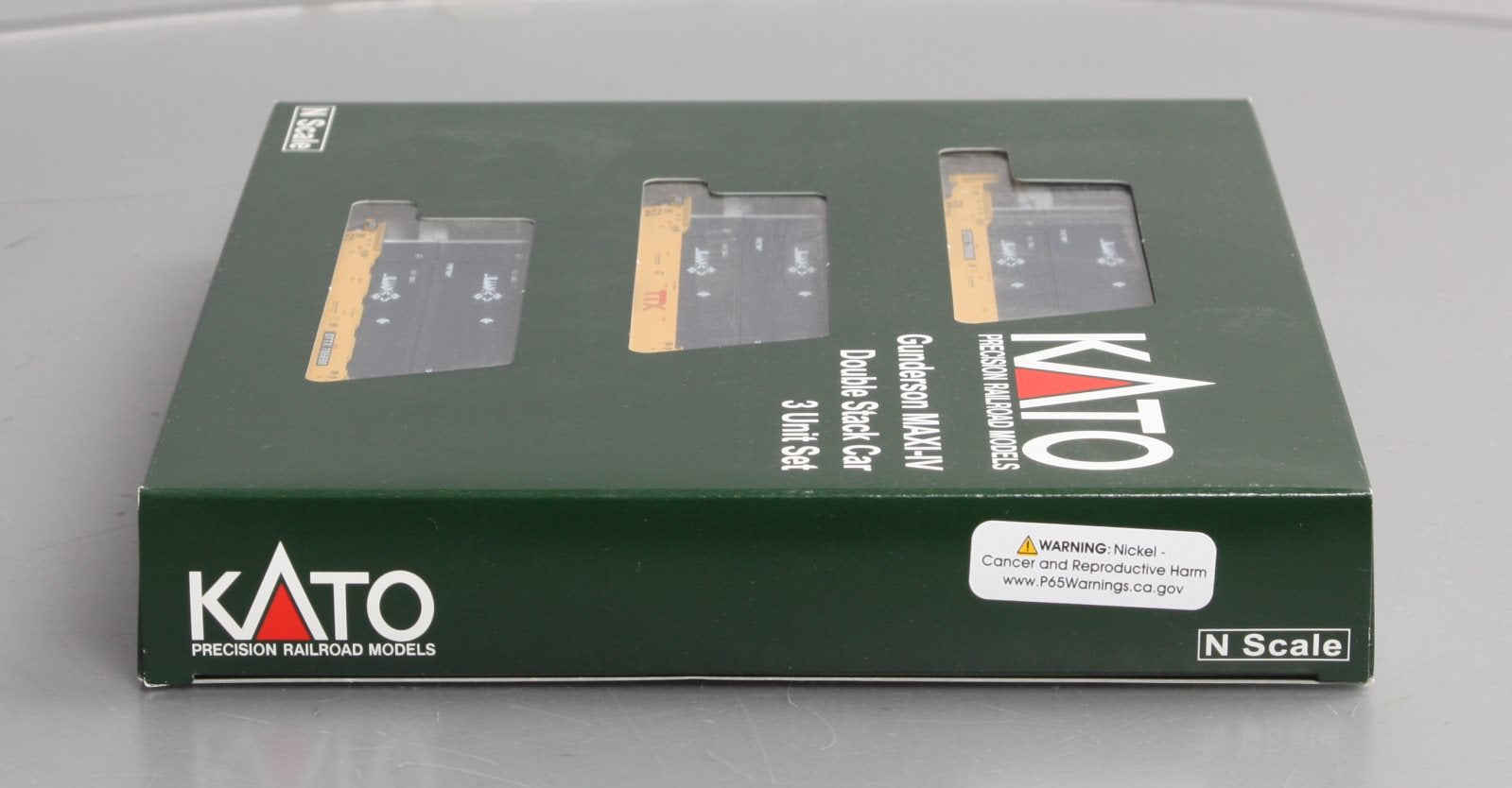 Kato 106-6172 N MAXI-IV 53' Stack Car 3pk TTX New Logo #765690 w/UMAX Cont