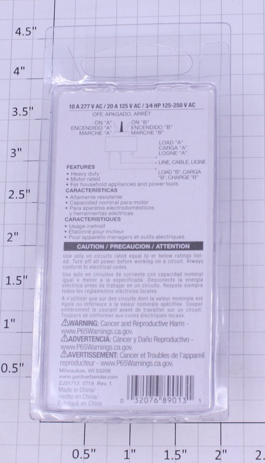 Gardner-Bender GSW-13 SPDT Toggle Switch in Package