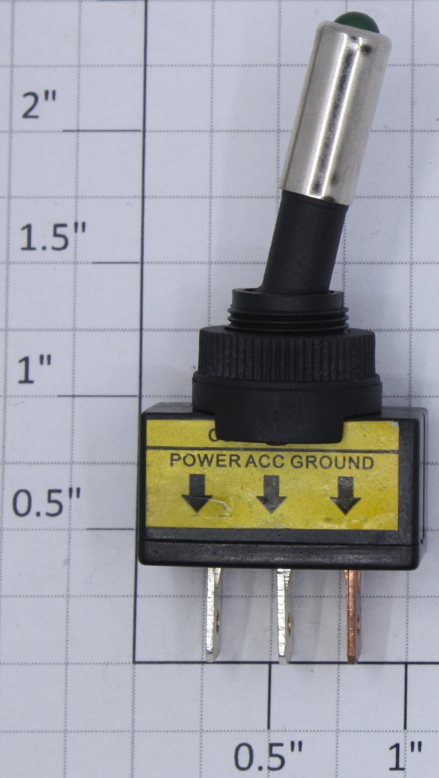 Acme 0103-07 SPST Illuminated Green Lever Panel Toggle Switch 20A @ 12VDC