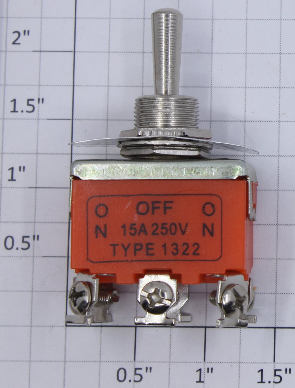 Acme 1010-07 DPDT Heavy Duty On/Off/On Toggle Switch 15A @ 250VAC Packaged