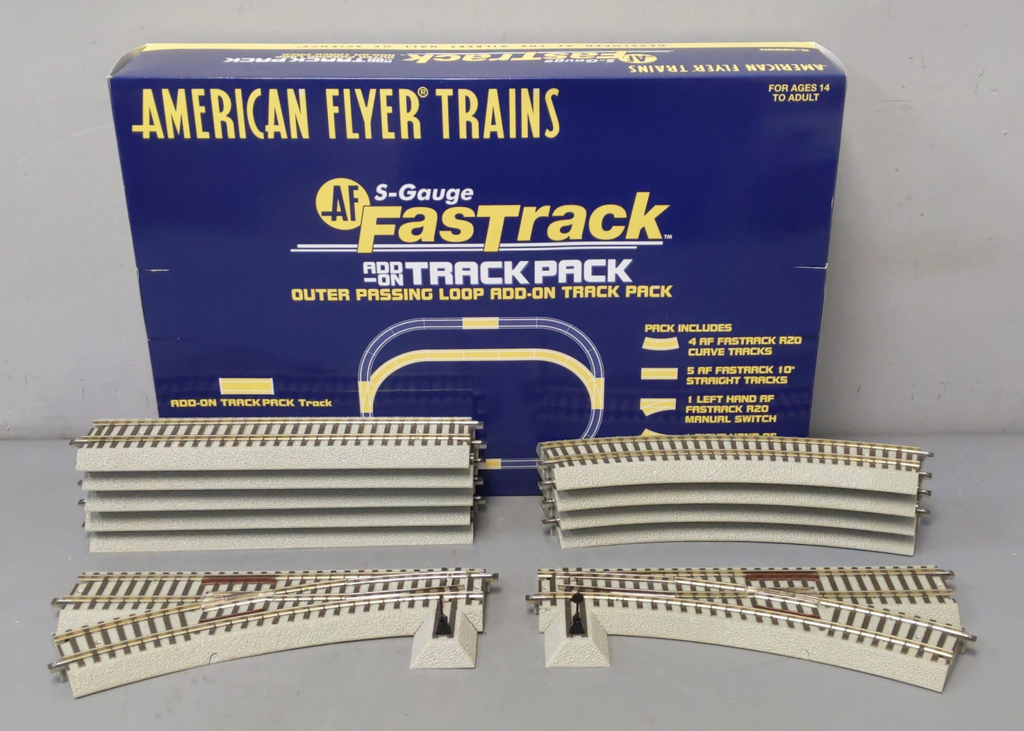 American Flyer 6-49990 S Scale Fastrack Outer Passing Loop Track Pack
