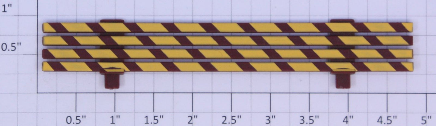 American Flyer PA11198 S Scale Brown / Yellow Striped Side Fence Rail