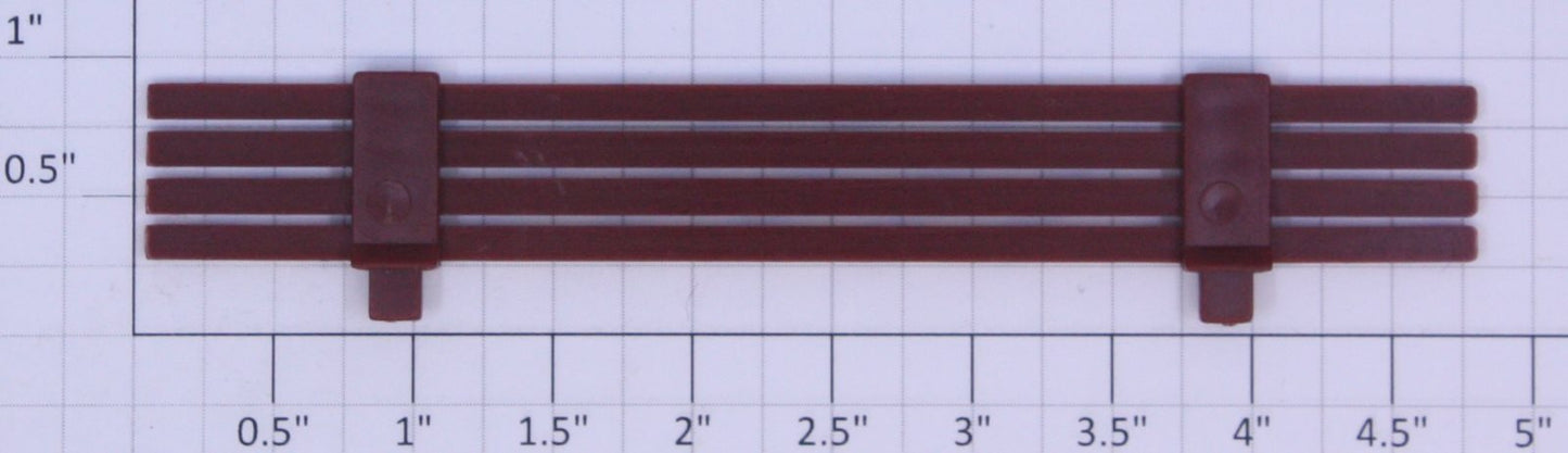 American Flyer PA11198 S Scale Brown / Yellow Striped Side Fence Rail