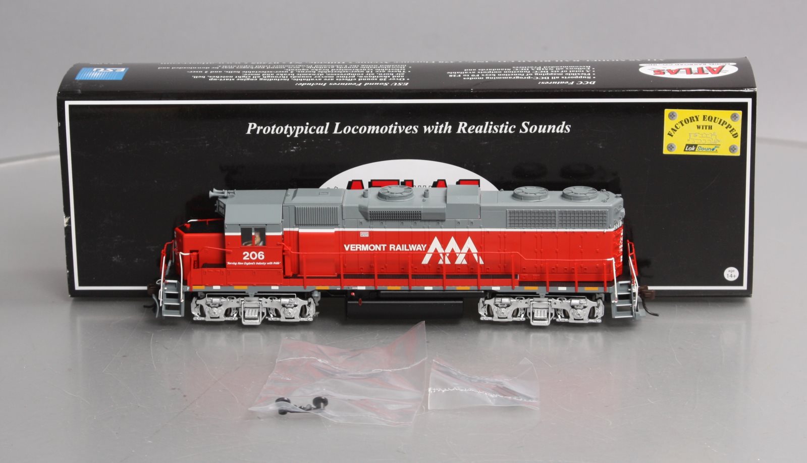 Atlas 10001731 HO Vermont EMD GP38 Low Nose Diesel Locomotive Sound/DCC #206