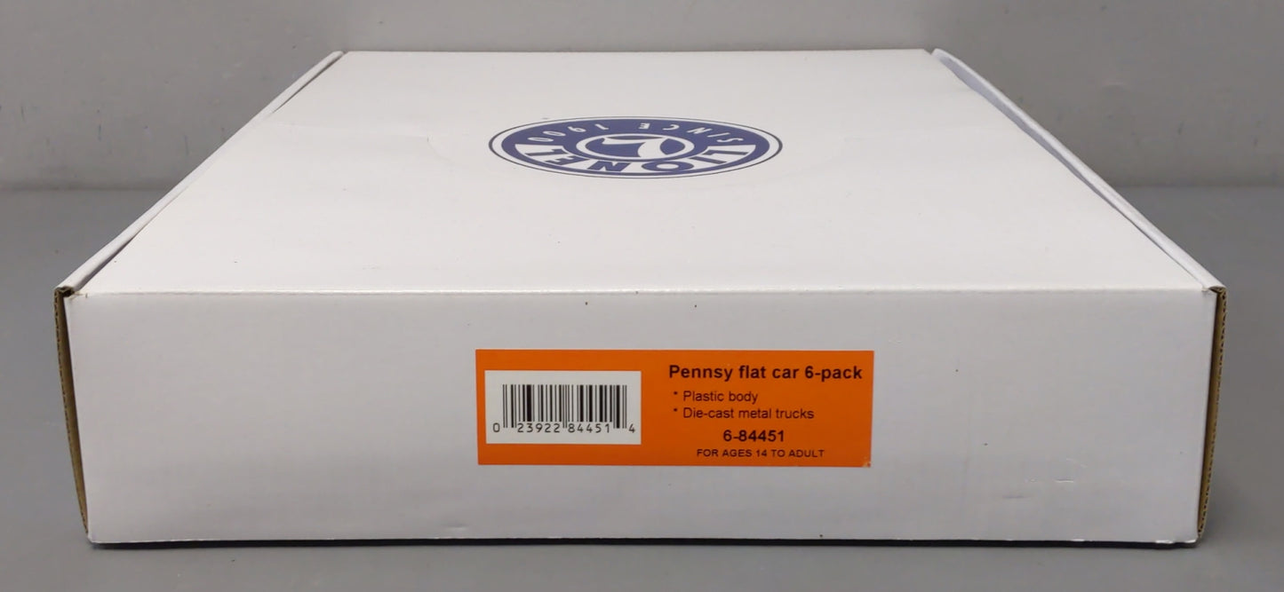 Lionel 6-84451 O Pennsylvania Flat Car 6-Car Set