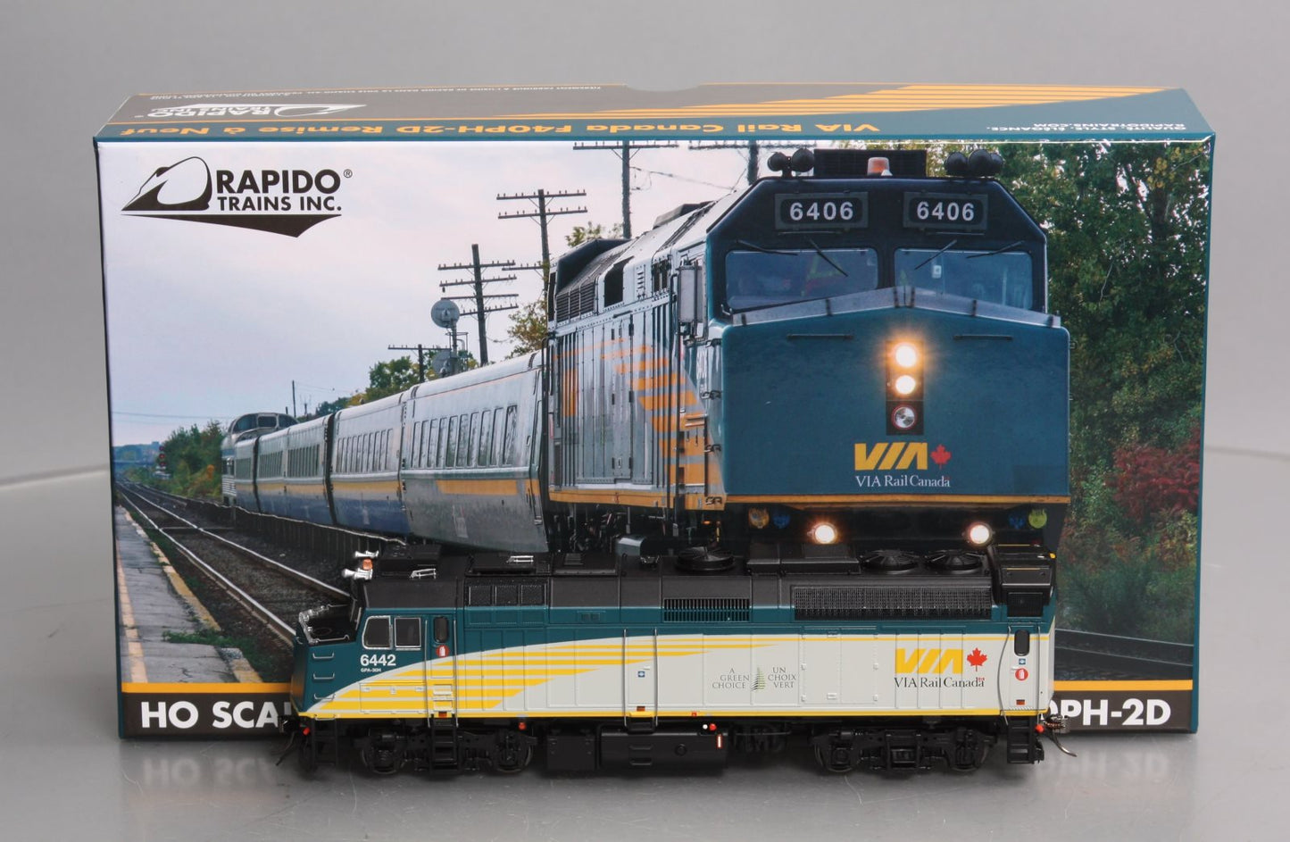 Rapido Trains 82507 HO Via Rail F40PH-2D Diesel #6442 w/ DCC & Sound