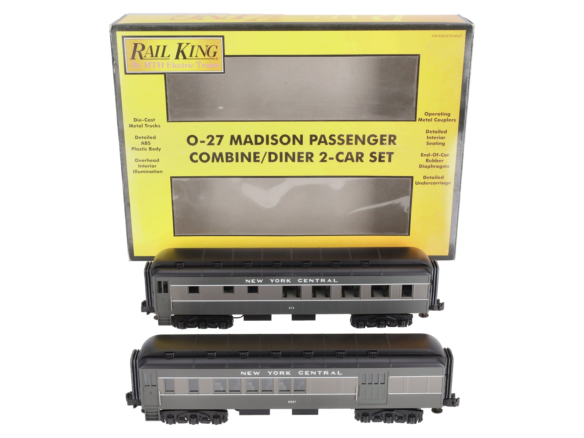 MTH 30-6257 O New York Central O-27 Madison Combo/Diner Set (Set of 2) LN/Box