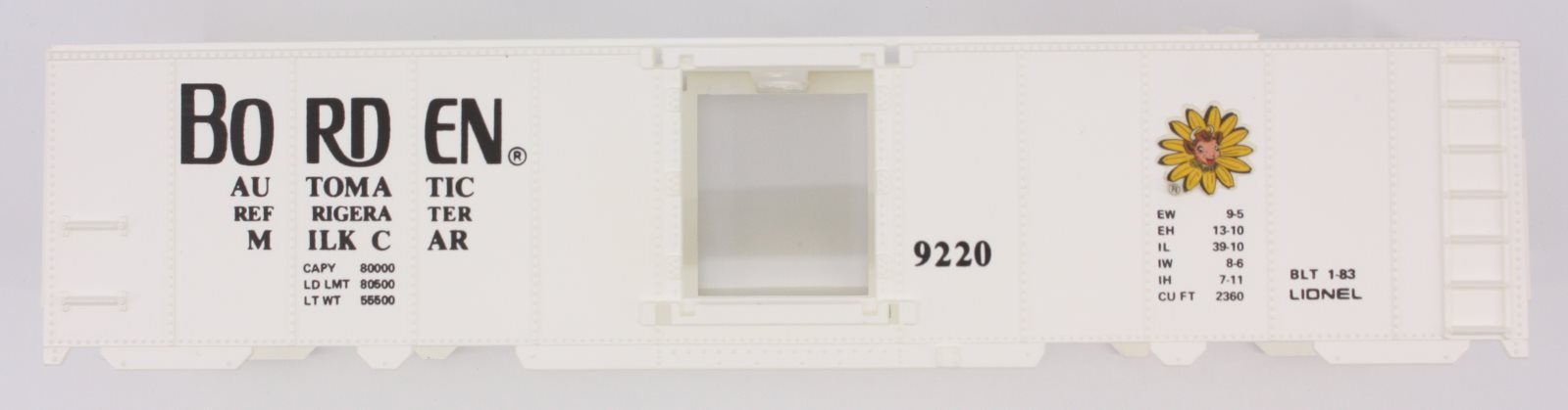 Lionel 9220-7 Automatic Borden Milk Car Shell