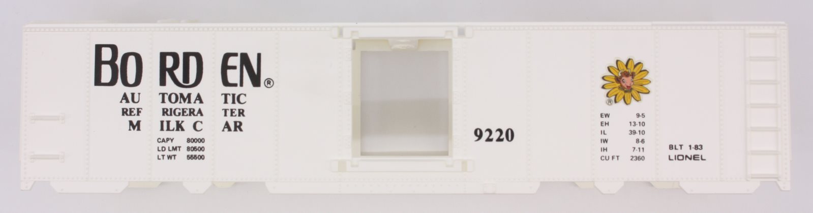 Lionel 9220-7 Automatic Borden Milk Car Shell