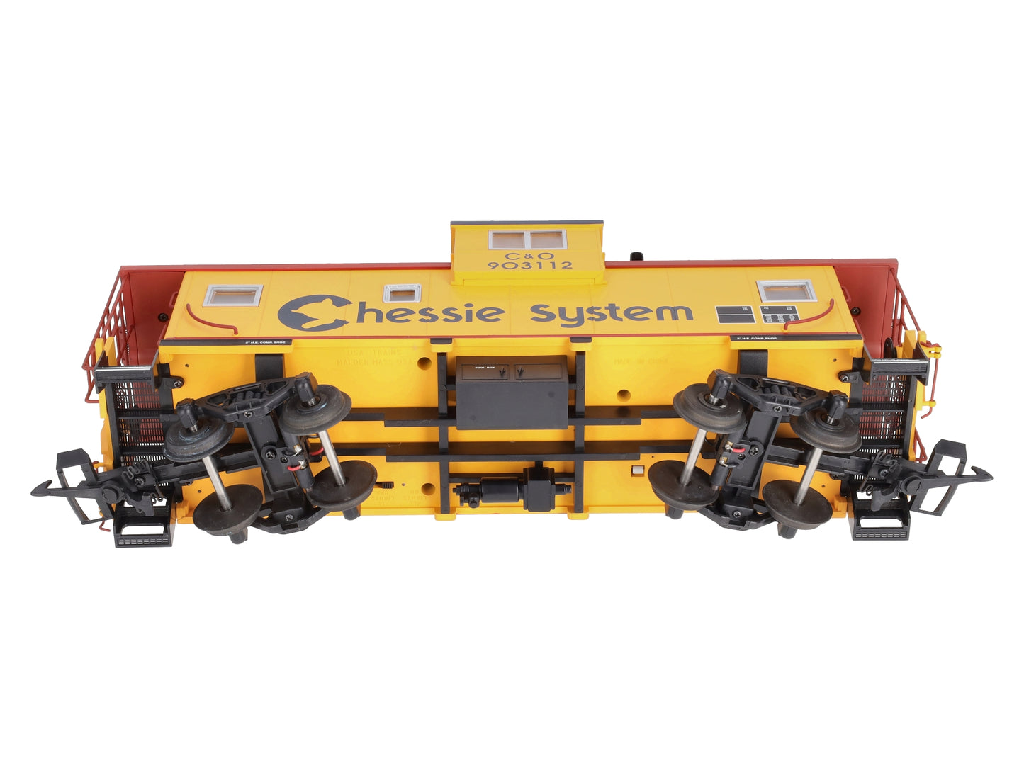 USA Trains R12128 Chessie Illuminated Ext. Vision Caboose #903112 - Metal Wheels LN/Box
